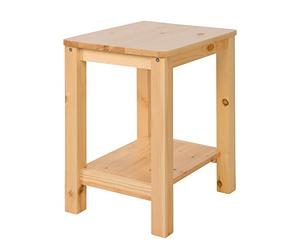 Homestyle4u Table d'appoint, Table de Chevet, Tabouret Naturel, en Bois de pin, pour Chambre à Coucher, Salon, Couloir | Article 1826