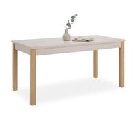 Homestyle4u Table de salle à manger, cuisine, table à manger, 160 x 80 cm, beige, gris, salle à manger, salon, cuisine