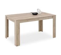 Homestyle4u Table de salle à manger, en bois de chêne, table de cuisine, table à manger, 135 x 80 cm, table en bois, table à manger, salon, cuisine 2926