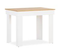 Homestyle4u Table de salle à manger, table de cuisine, en bois blanc, 90 x 60 cm, aspect chêne massif, table de salon pour 2 personnes | article 2649