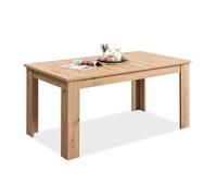 Homestyle4u Table extensible en bois de chêne 120 x 80 cm pour salle à manger et cuisine moderne extensible jusqu'à 160 cm pour 6 personnes.