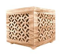 Homestyle4u Tabouret de Chevet en Bois Naturel Cube Étagère Multicolore