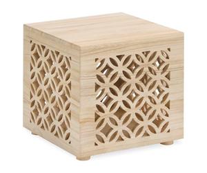 Homestyle4u Tabouret de Chevet en Bois Naturel Cube Étagère Multicolore