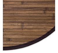 Homestyle4u Tapis en Bambou Rond foncé, Marron, Simple