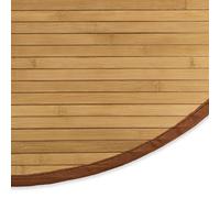 Homestyle4u Tapis en Bambou Rond, Marron, Simple