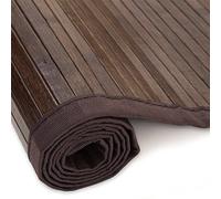 Homestyle4u Tapis en Bambou Tapis Bambou foncé, Marron, Single