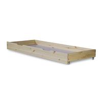 Homestyle4u Tiroir de Lit Rangement avec roulettes Bois Naturel