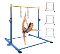 HomeSun Barre de gymnastique pour enfants - Robuste - Avec anneaux - Barre horizontale - Pour entraînement à la maison - Hauteur réglable de 90 à 150 cm - Appareil d'entraînement jusqu'à 100 kg - Âge