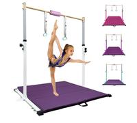 HomeSun Barre de gymnastique pour enfants - Robuste - Avec anneaux - Barre horizontale - Pour entraînement à la maison - Hauteur réglable de 90 à 150 cm - Appareil d'entraînement jusqu'à 100 kg - Âge