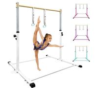 HomeSun Barre de gymnastique pour enfants - Robuste - Avec anneaux - Barre horizontale - Pour entraînement à la maison - Hauteur réglable de 90 à 150 cm - Appareil d'entraînement jusqu'à 100 kg - Âge