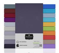 Hometex Premium Textiles Drap-housse - 100 % coton jersey - 90-100 x 200 cm - Bordeaux - Oeko-TEX® - Fabriqué en vert - Produit de qualité