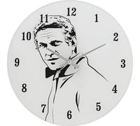 Hometime Iconic Collection Horloge murale en verre 30cm L'icône cool du cinéma des années 60 WD2211 (Taille unique) (Blanc)