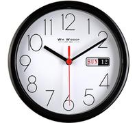 Hometime Jour/Date Wall Boîtier Clk-Noir Cadran blanc 8.5 Rnd WD120 (Taille unique) (Noir)