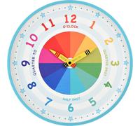 Hometime Kid's Tell the Time Wanduhr - Blau 30cm WD2182 (Taille unique) (Blau)