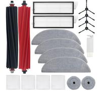 HomeTimes Pièces de rechange pour robot aspirateur Roborock S8 MaxV Ultra avec 2 brosses en caoutchouc, 2 filtres HEPA, 6 tampons de serpillère, 4 brosses latérales, 4 sacs à poussière, 18 pièces