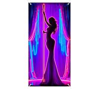 HOMETITUTE Élégante bannière de porte néon pour porte d'entrée, porche, mur, entrée, intérieur et extérieur - Violet et rose brillant