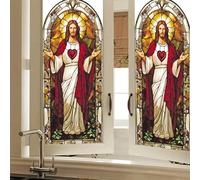 HOMETITUTE Film d'intimité décoratif religieux pour vitrail - Autocollant statique pour maison, bureau, église, salle de bain, chambre à coucher, salon - 45 x 100 cm