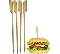 HOMETOOLS.EU® Lot de 50 brochettes en bois pour hamburger, barbecue, 15 cm