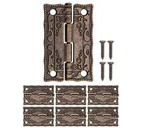 HomeTools.eu Lot de 6 charnières classiques rétro en fer - Finition bronze antique 36 x 23 mm pour armoires, portes de placard, commodes, boîtes - Style vintage