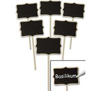 HomeTools.eu Lot de 6 Panneaux de Plantes en Bois Classique pour Jardin et Herbes 17 cm