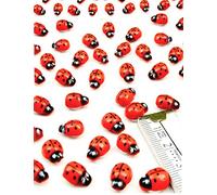 HOMETOOLS.EU® Lot de 60 autocollants 3D en bois - Motif coccinelle - Multicolore