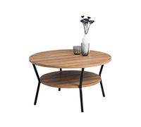 HomeTrends4You Aurora Table Basse MDF Marron Diamètre 80 cm Hauteur 45 cm