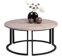 HomeTrends4You New York 2 Table Basse, Décor Aspect béton, H=38 D=80 cm