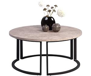 HomeTrends4You New York 2 Table Basse, Décor Aspect béton, H=38 D=80 cm
