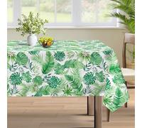 hometrixx Nappe Rectangulaire Anti Tache Tropical Feuilles de Palmier Nappe de Table Hawaï Été Lavable Imperméable Polyester pour Salle à Manger Jardin fête Mariage ou Maisonr, Vert 152 x 213 cm