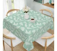 hometrixx Nappe Rectangulaire Tropical Feuilles Printemps Été 140x140 Vert | Anti Tache Nappe de Table, Facile à Nettoyer, Lavable Imperméable Polyester, pour Salle à Manger Jardin fête ou Maisonr