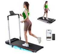 homeTro Tapis de Course Pliable - 2.5HP Tapis de Marche avec 7% Inclinable, 12 km/h, Ultra-Silencieux Walking Pad pour Maison & Bureau, Affichage LED & Télécommande, sans Assemblage, Compact