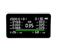 HomeVortex 11 en 1 de qualité de l'air avec écran 7", détecteur de CO2/PM2.5/PM10/HCHO/TVOC, compteur d'humidité de température, alarme en temps réel, rechargeable par USB-C pour la maison, la voiture