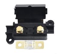 HomeVortex 40 A pour porte-fusible MIDI avec thermorétractable, boîte à fusibles en ligne pour caravane audio marine, double batterie, protection de circuit 12 V/24 V/32 V DC, ABS et cuivre, (80 A