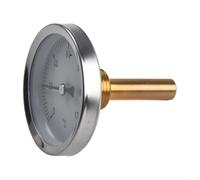 HomeVortex 63 mm pour thermomètre à cadran 0-120 °C pour tuyau d'eau chaude et réservoir d'huile, boîtier en aluminium, poche en laiton, entrée arrière BSPT, jauge de montage horizontale