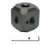 HomeVortex Adaptateur de trou de vis pour trépied en alliage d'aluminium, pour montage cube avec 5 filetages 1/4"-20 et 1 x 3/8"-16, style ARRI anti-torsion, pour appareil photo Rig Vlogging