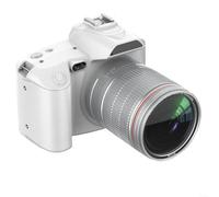 HomeVortex Appareil photo reflex numérique avec double objectif avant et arrière, zoom 16x, écran LCD de 7,6 cm, fonction de télécommande, ouverture F2.7 pour photographie professionnelle (blanc)