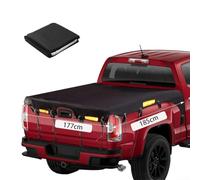 HomeVortex Bâche de lit de camion pour GMC pour Silverado pour RAM, bouclier de cargaison en tissu Oxford 600D imperméable avec sangles élastiques, drap de lit noir très résistant (L 177 x l 185 cm)