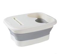HomeVortex Bain de pieds portable, pliable, avec design spacieux pour pédicure et massage, seau pliable léger pour les voyages et la maison, pour un nettoyage facile (blanc)