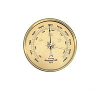 HomeVortex Baromètre manomètre avec cadre en métal - Outil de prévision météorologique - Fonctionnement sans piles - Décoration d'intérieur - Finition dorée - Différents diamètres (90 mm)