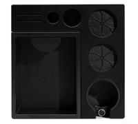 HomeVortex Boîte à expresso multifonctionnelle avec base antidérapante pour distributeur d'inviolabilité écran de 51 mm à 58 mm Station de café pour un nettoyage facile en silicone ABS Noir