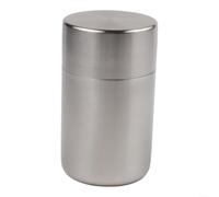 HomeVortex Boîte à thé en acier inoxydable 304, double couvercle hermétique, pot à large ouverture pour thé, café, noix, céréales, argent, 8 x 8 x 12 cm (taille L)