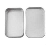 HomeVortex Boîte de rangement de survie en fer, étui compact en fer blanc pour camping, randonnée, voyage, récipient en métal pour pilules de premiers secours, argent 9,4 x 6,1 x 2,1 cm