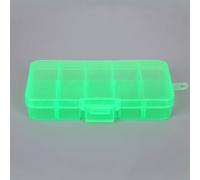 HomeVortex Boîte de rangement réglable à 10 compartiments en plastique transparent pour bijoux, pilules, petits outils, matériel de pêche, compartiments personnalisables, (vert)