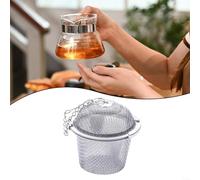 HomeVortex Boule à thé en acier inoxydable avec filtre à mailles fines et longue chaîne pour thé en vrac, épices, herbes, fruits ou soupes, pour infuser dans des tasses, des pots ou des tasses de