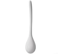 HomeVortex Brosse WC murale en silicone avec poils souples en TPR et poignée ergonomique, sans angle mort, outil de nettoyage en profondeur avec tête incurvée et support ventilé, blanc