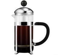 HomeVortex Cafetière à piston avec filtre en acier inoxydable et bec verseur en forme de V, verre borosilicate pour brassage quotidien du café, fabrication de thé et moussage du lait, 350 ml