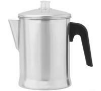 HomeVortex Cafetière en acier inoxydable avec bec verseur en forme de V pour verser, poignée résistante à la chaleur, construction en acier inoxydable 304 et aluminium, argent, 18,5 x 13 x 20,8 cm