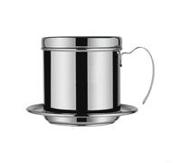 HomeVortex Cafetière Italienne en Acier Inoxydable, 12x7x7,5 cm, Argent