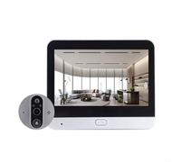 HomeVortex Caméra WiFi 1080p HD 4,3 pouces Visionneuse de porte numérique 2 voies Sonnette de porte Moniteur de sécurité sans fil Smart Doorbell Camera