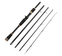 HomeVortex Canne à pêche en fibre de carbone, canne à pêche portable à 4 sections avec poignée en EVA, canne à lancer d'appât ML Spinner pour Bass Snakehead (3)